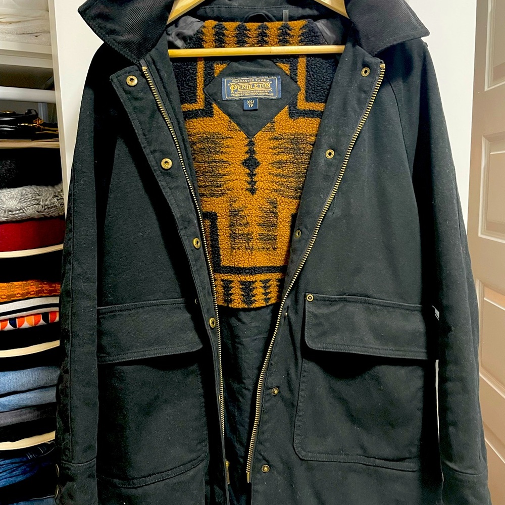 Pendleton Canvas Coat — Black - Size XS